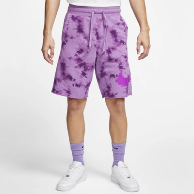 Nike Sportswear Festival Tie Dye Drawstring Shorts In Purple