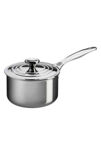 Le Creuset 3-quart Stainless Steel Saucepan With Lid In Silver
