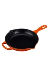 Le Creuset Signature Handle 9 Inch Enamel Cast Iron Skillet In Flame