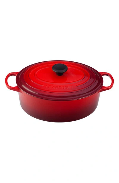 Le Creuset Signature 6 3/4 Quart Oval Enamel Cast Iron French/dutch Oven In Cherry
