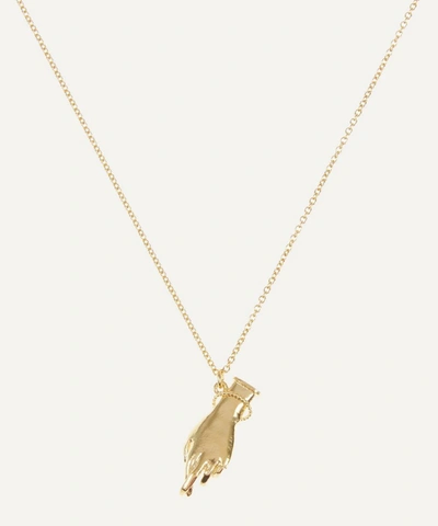 Alex Monroe Gold-plated Fingers Crossed Necklace