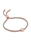 Monica Vinader Rose Gold Plated Vermeil Silver Linear Solo Diamond Cord Friendship Bracelet In Rose Gold Vermeil