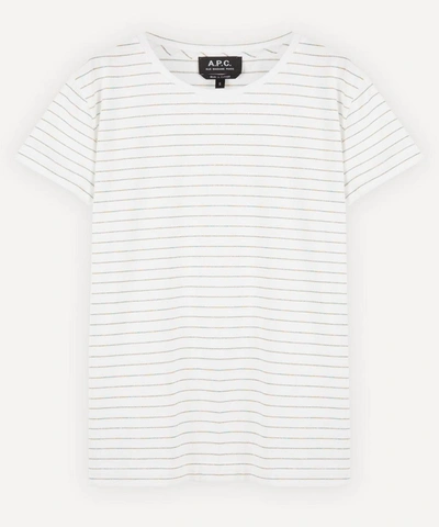 A.p.c. Anita Stripe T-shirt In Blanc