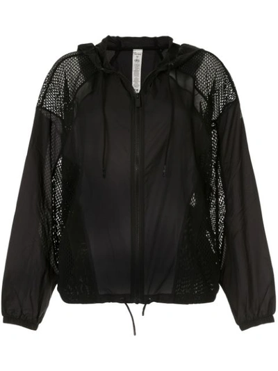 Alo Yoga Feature Mesh Hooded Jacket In Black