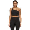 Nike Sportswear Swoosh One-shoulder Crop Tank In Black/white