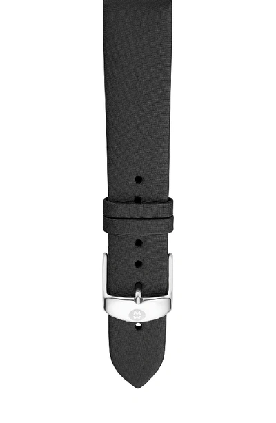 Michele Leather Watch Strap, 16-18mm In Black