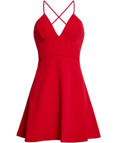 Bcbgeneration Crisscross-back Fit-and-flare Dress In Ribbon Red