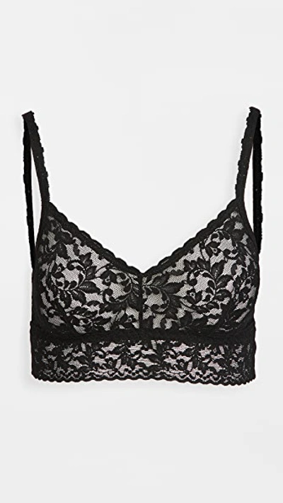 Hanky Panky V-neck Retro Lace Bralette In Black