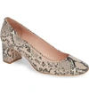 Kate Spade Kylah Block Heel Pump In Pale Vellum Print Leather