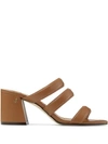 Jimmy Choo Auna 65 Block-heel Leather Mules In Tan