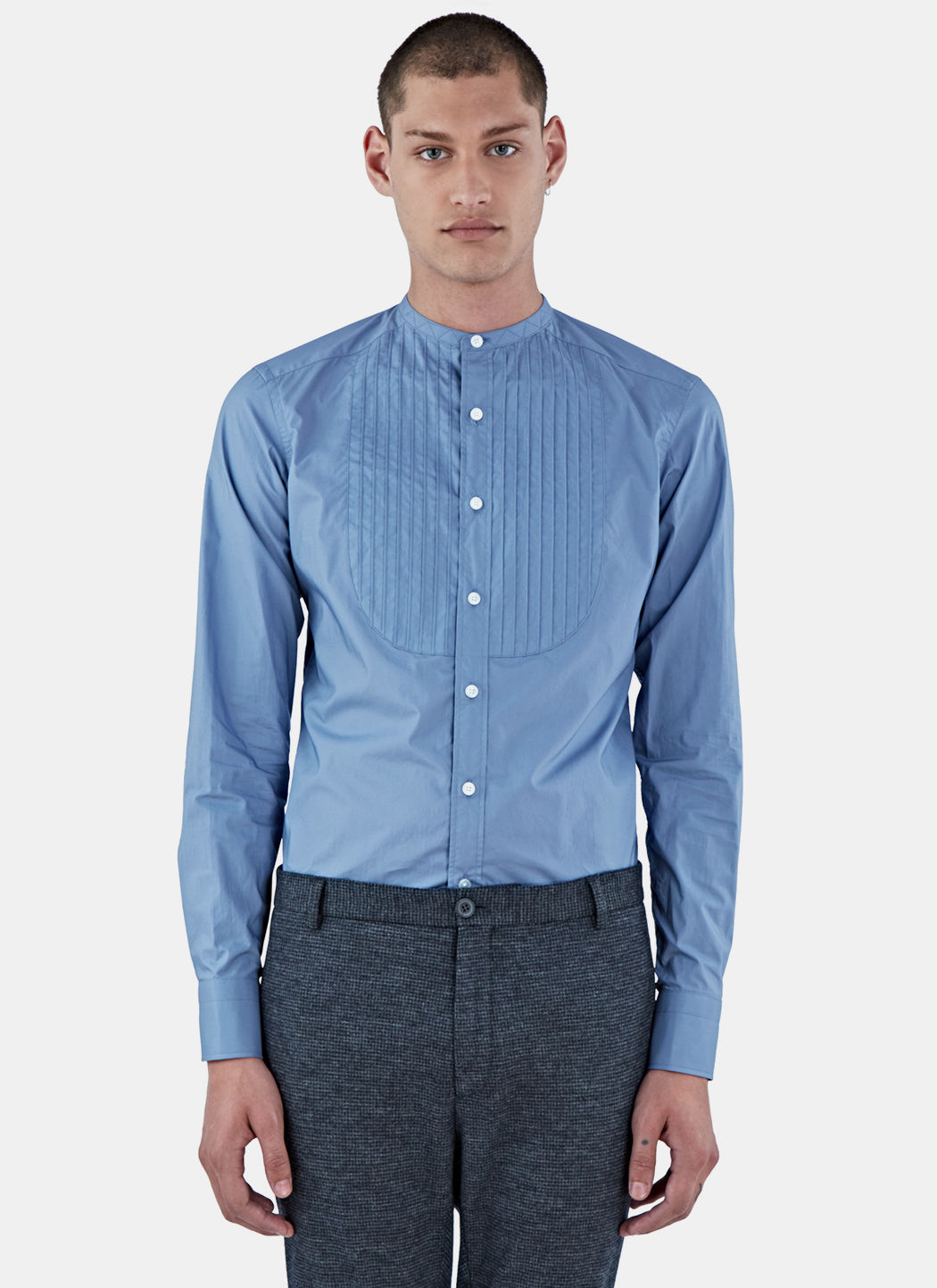 Kolor Men's Pintuck Pleated Shirt In Blue | ModeSens