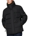 Marc New York Horizon Down & Feather Coat With Faux Fur Collar In Black