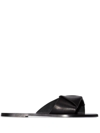 Atp Atelier Carpari Black Leather Sliders