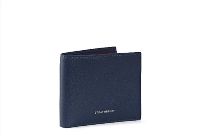 Strathberry Castle Street Wallet In Navy/burgundy