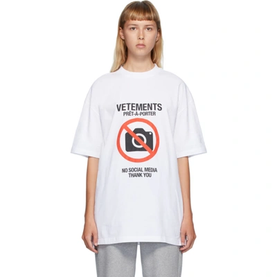 Vetements Over Logo Print Cotton Jersey T-shirt In White,red,black