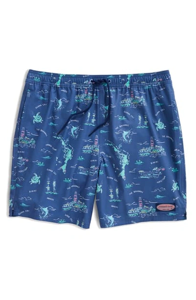 Vineyard Vines Chappy Stripe Swim Trunks In Hope-moons