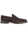 Tricker's Adam Suede Penny Loafers In Brown