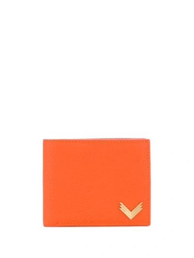 Manokhi Logo Plaque Wallet In Orange