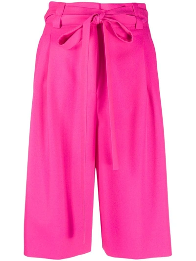 Valentino Bow Tie-waist Bermuda Shorts In Pink