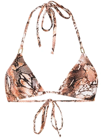 Melissa Odabash Cancun Embellished Snake-print Triangle Bikini Top