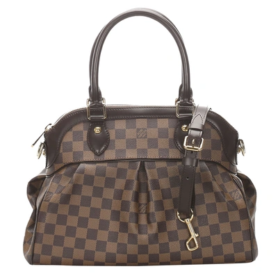 Pre-owned Louis Vuitton Damier Ebene Canvas Trevi Pm Bag In Brown