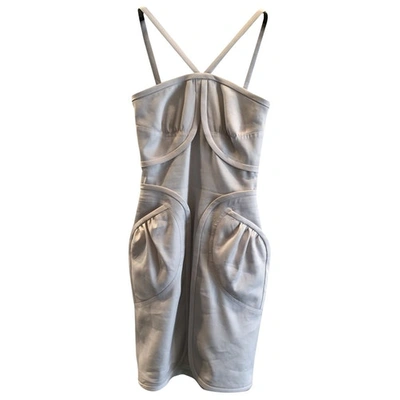 Pre-owned Fendi Silk Dress In Grey