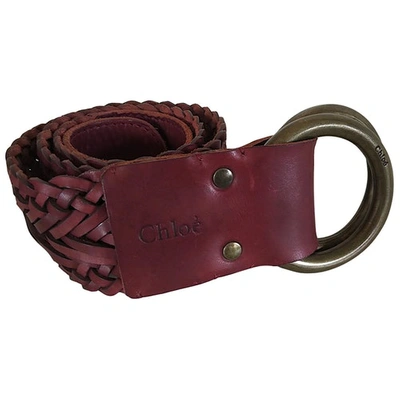 Pre-owned Chloé Leather Belt In Brown