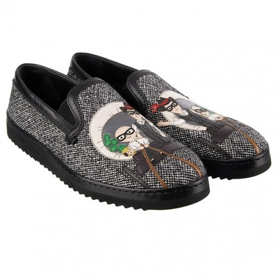 Pre-owned Dolce & Gabbana Cloth Flats In Grey