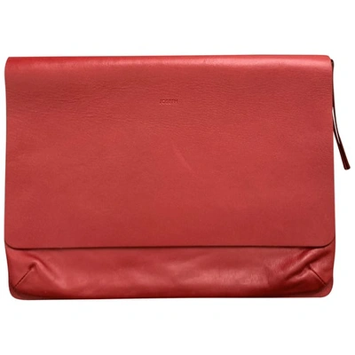 Pre-owned Joseph Leather Clutch Bag In Red