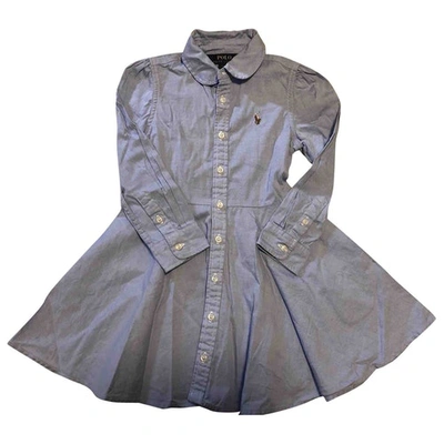 Pre-owned Polo Ralph Lauren Blue Cotton Dress