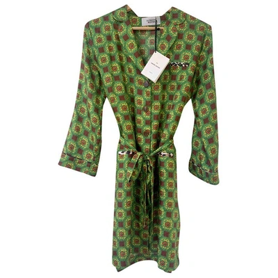 Pre-owned La Prestic Ouiston Silk Dress In Green