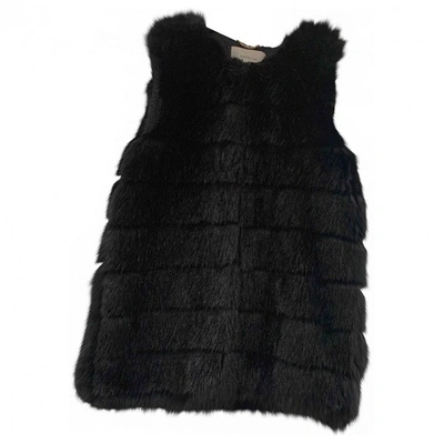 Pre-owned Marella Faux Fur Jacket In Black
