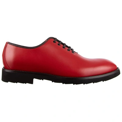 Pre-owned Dolce & Gabbana Leather Lace Ups In Red