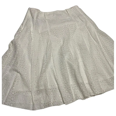 Pre-owned Burberry Mid-length Skirt In White