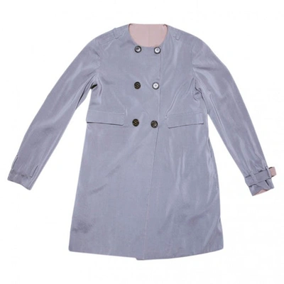 Pre-owned Brunello Cucinelli Silk Trench Coat In Grey