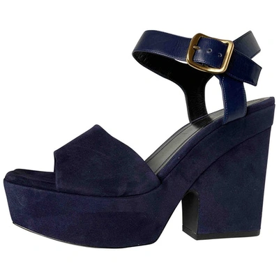 Pre-owned Celine Sandal In Navy