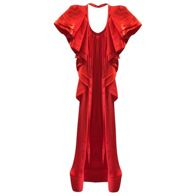 Pre-owned Lanvin Silk Dress In Red