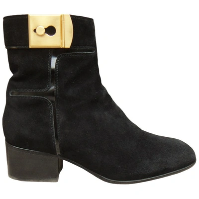 Pre-owned Sartore Ankle Boots In Black