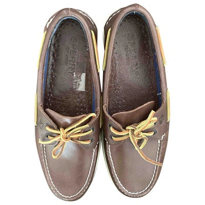 Pre-owned Sperry Leather Flats In Brown