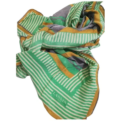 Pre-owned Lanvin Green Silk Scarf