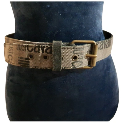 Pre-owned Just Cavalli Cloth Belt In Grey