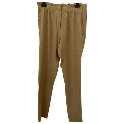 Pre-owned Comptoir Des Cotonniers Silk Straight Pants In Beige