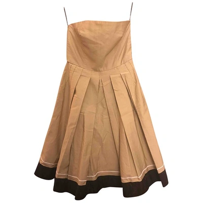 Pre-owned Beayukmui Mid-length Dress In Beige