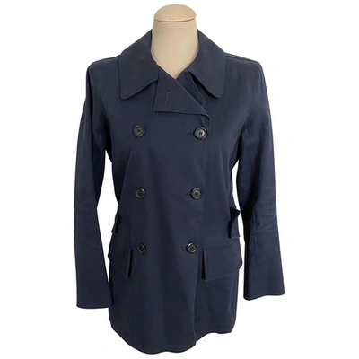 Pre-owned Louis Vuitton Trench Coat In Blue