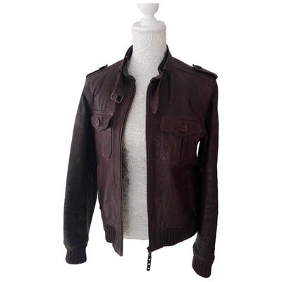 Pre-owned Daniele Alessandrini Leather Biker Jacket In Brown