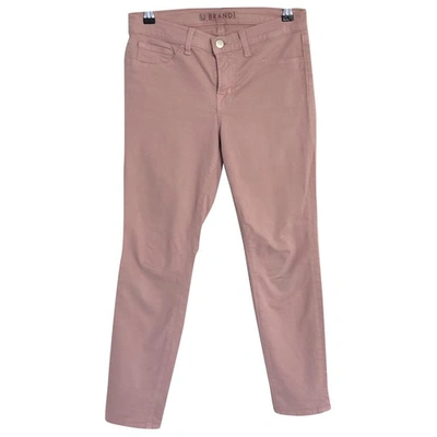 Pre-owned J Brand Trousers In Pink