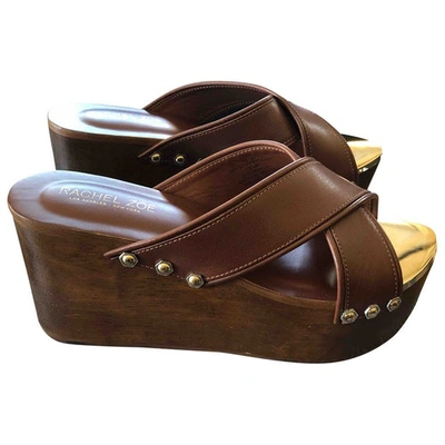 Pre-owned Rachel Zoe Leather Sandals In Brown