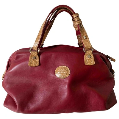 Pre-owned Colombo Leather Handbag In Burgundy