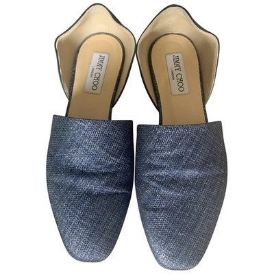 Pre-owned Jimmy Choo Cloth Ballet Flats In Blue