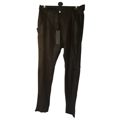 Pre-owned Drome Leather Slim Pants In Black